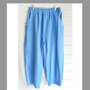 NETTLE STUDIOS San Francisco Cropped Barrel Pant in Neptune Twill - S